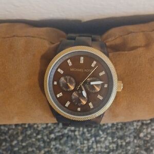 Michael Kors Tortiose Brown and Gold Ritz Watch MK 5038